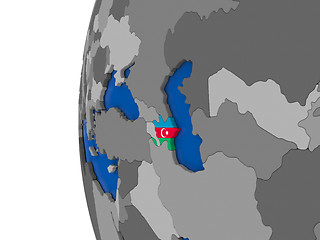 Image showing Azerbaijan on globe