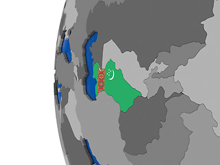 Image showing Turkmenistan on globe