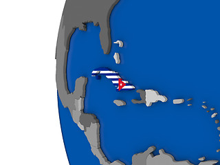 Image showing Cuba on globe