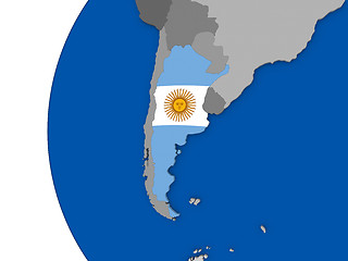 Image showing Argentina on globe