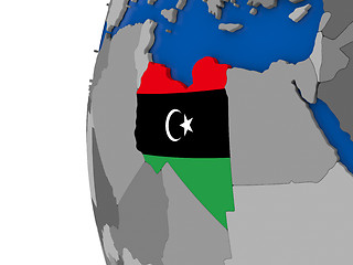 Image showing Libya on globe