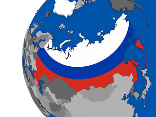 Image showing Russia on globe