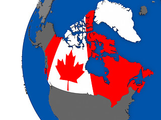 Image showing Canada on globe