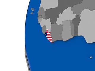 Image showing Liberia on globe