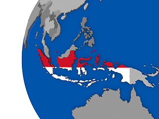 Image showing Indonesia on globe