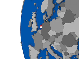 Image showing Netherlands on globe