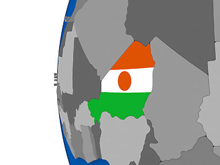 Image showing Niger on globe