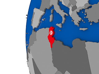 Image showing Tunisia on globe