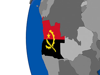 Image showing Angola on globe