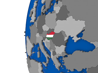 Image showing Hungary on globe