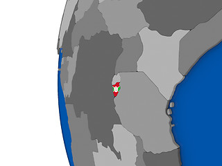 Image showing Burundi on globe