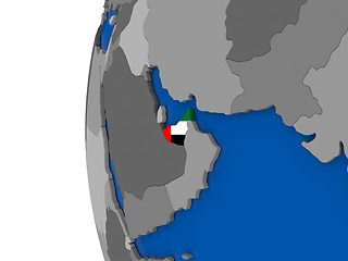 Image showing United Arab Emirates on globe