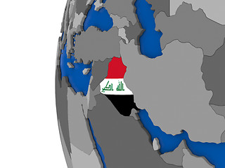 Image showing Iraq on globe