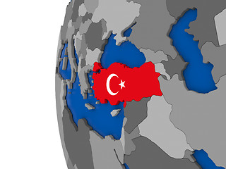 Image showing Turkey on globe