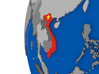 Image showing Vietnam on globe