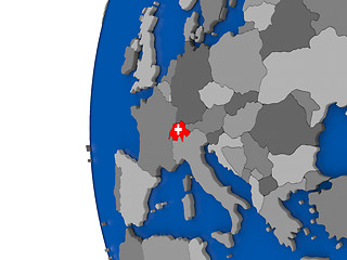 Image showing Switzerland on globe