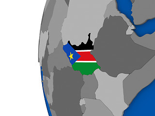 Image showing South Sudan on globe