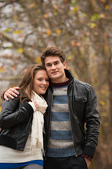 Image showing Happy young Couple in Autumn Park