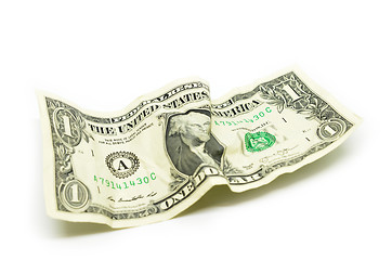 Image showing Crumple wrinkled dollar