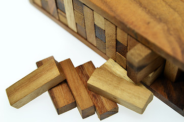 Image showing Blocks wood Jenga game