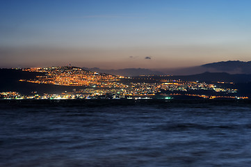 Image showing Tiberias city lights