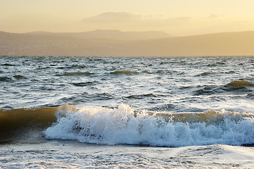 Image showing Lake Kinneret on the Sunset