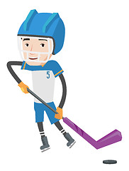 Image showing Ice hockey player vector illustration.