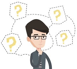 Image showing Young businessman thinking vector illustration.