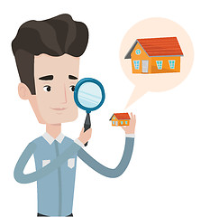 Image showing Man looking for house vector illustration.