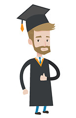 Image showing Graduate giving thumb up vector illustration.