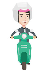 Image showing Man riding scooter in the city vector illustration