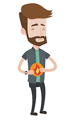 Image showing Man suffering from heartburn vector illustration.