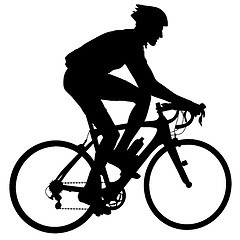 Image showing Silhouette of a cyclist male. illustration