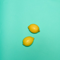 Image showing Lemons on blue background