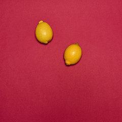 Image showing Lemons on red background