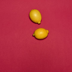 Image showing Lemons on red background