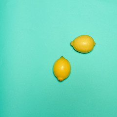 Image showing Lemons on blue background