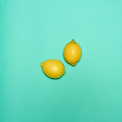 Image showing Lemons on blue background