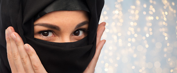 Image showing close up of muslim woman in hijab