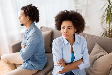 Image showing unhappy couple having argument at home