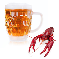 Image showing crawfish and beer