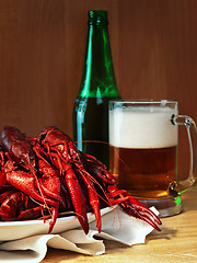 Image showing crawfishes and beer