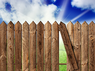 Image showing wooden fence