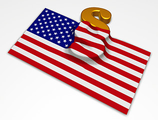 Image showing usa flag and paragraph symbol - 3d illustration