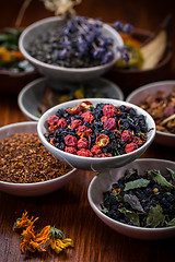 Image showing Assortment of herbal and fruit tea