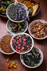 Image showing Assortment of herbal and fruit tea