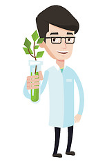 Image showing Scientist with test tube vector illustration.