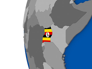 Image showing Uganda on globe