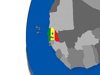 Image showing Senegal on globe