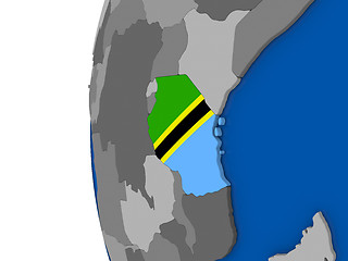 Image showing Tanzania on globe